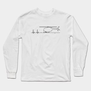 MH-6 Little Bird Helicopter Heartbeat Pulse Long Sleeve T-Shirt